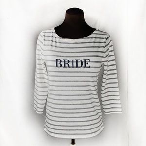 J Crew Bride Shirt Top Small Stretch Stripe